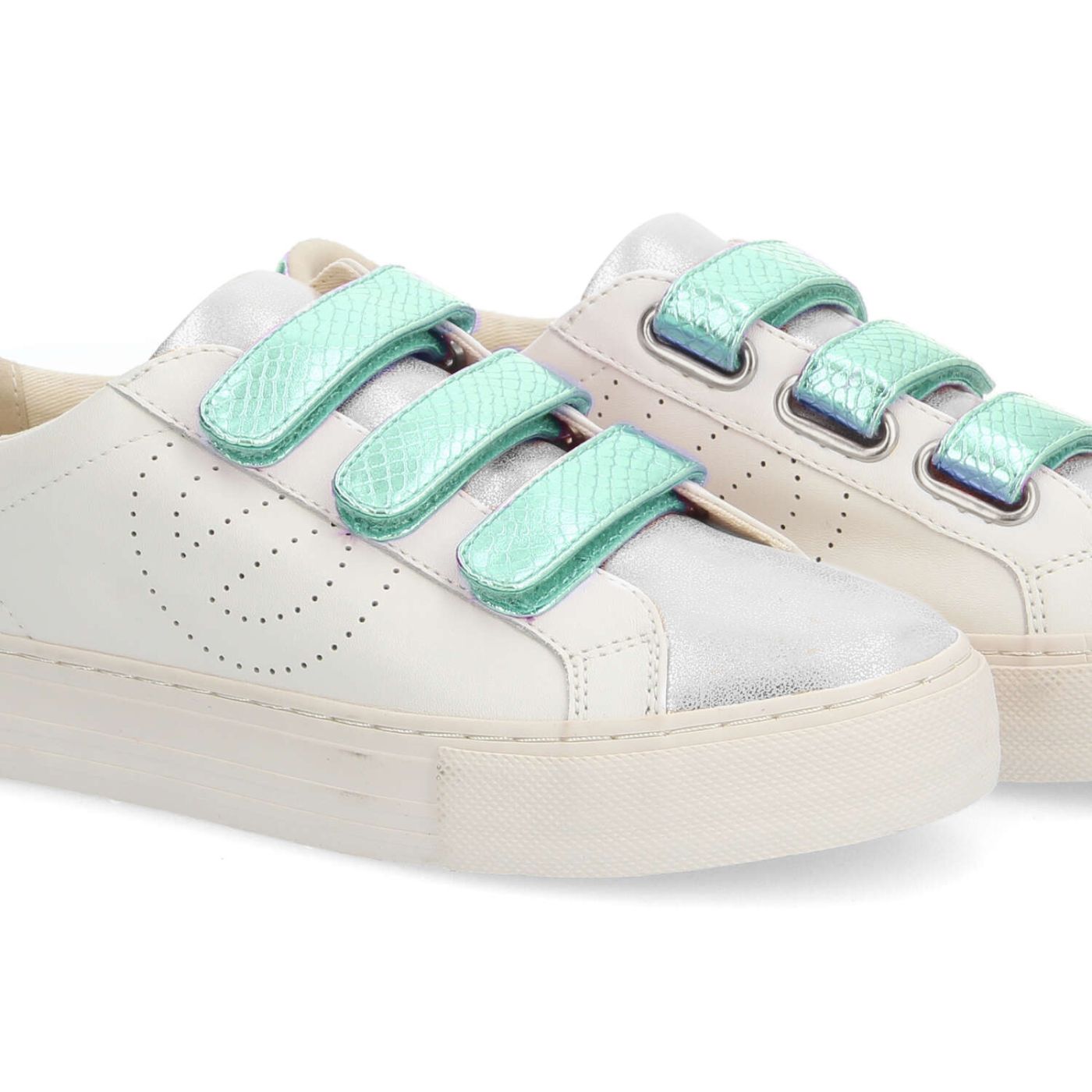 ARCADE STRAPSPERFO W - NAPPA/GLOW/JUNG - BLANC CASSE/ARGENT/TURQUOISE